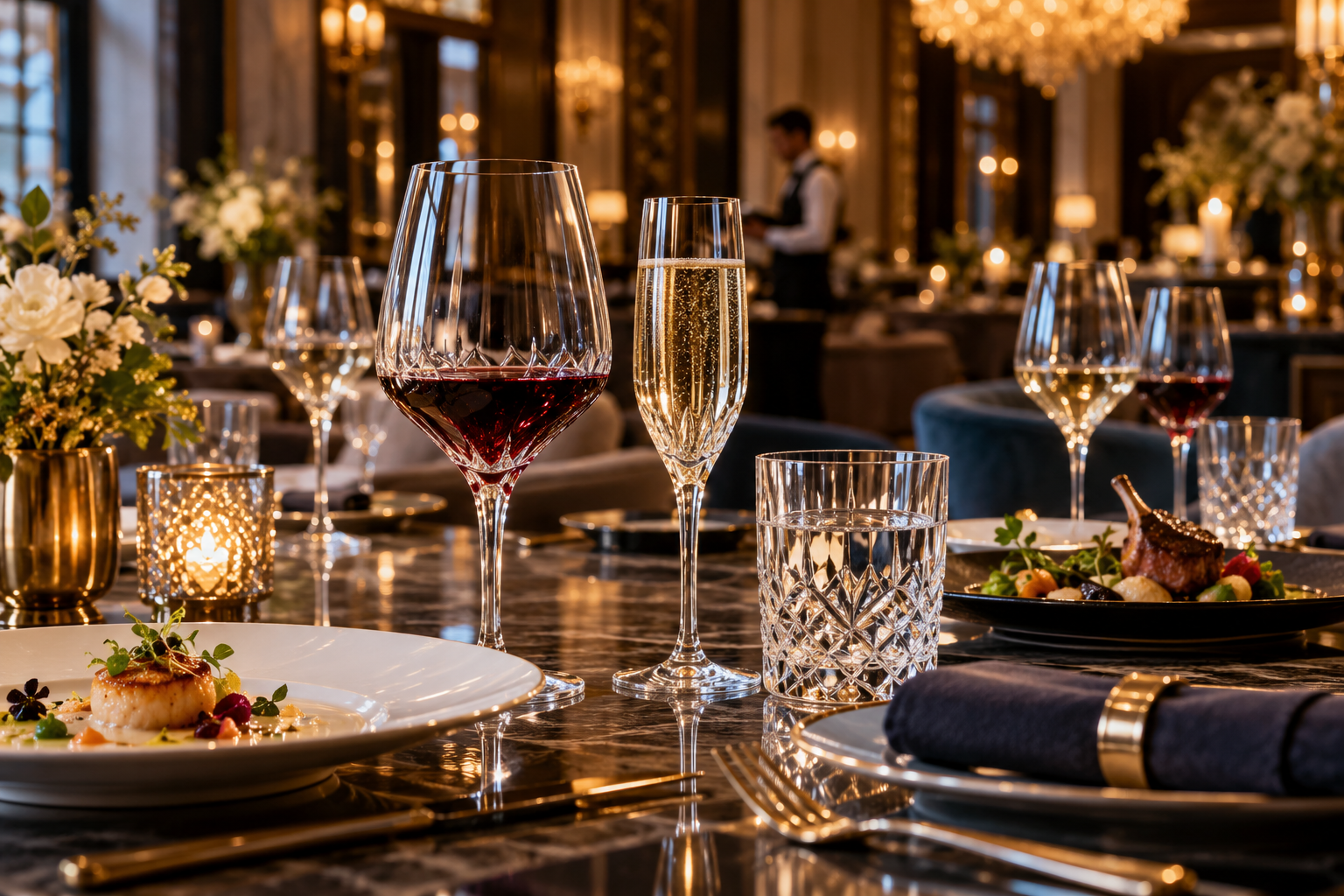 Bộ ly sử dụng trong bàn tiệc, bar và nhà hàng