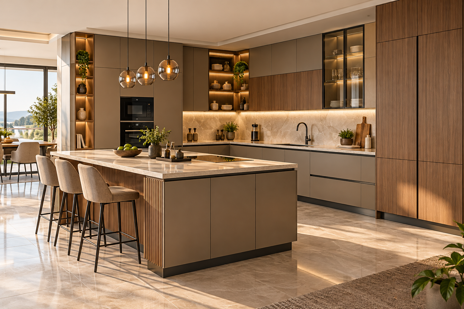 Tủ bếp gỗ công nghiệp phủ Laminate