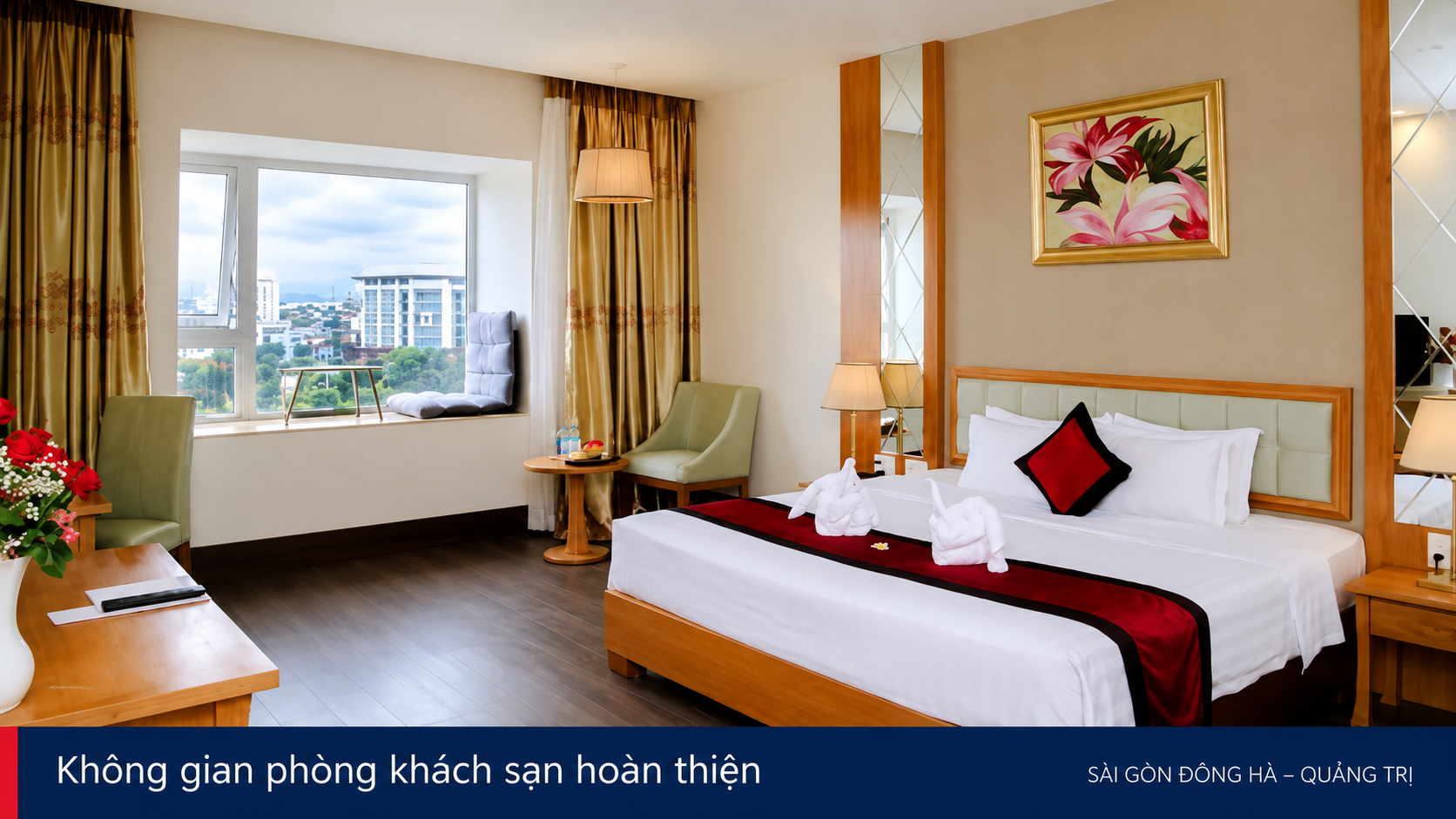 Không gian phòng khách sạn hoàn thiện